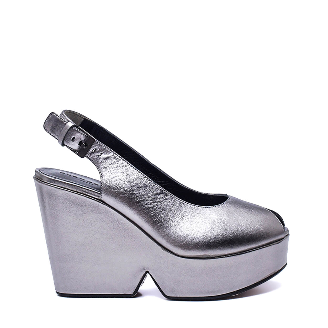 Clergerie -Dylan Metallic Leather Wedge Platform Sandals 39